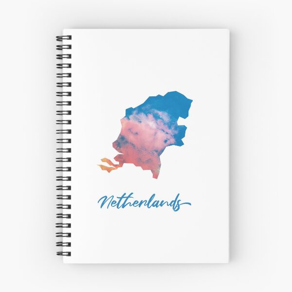 Item preview, Netherlands Map in Watercolor (Blue and Orange) designed and sold by Geometricshow.