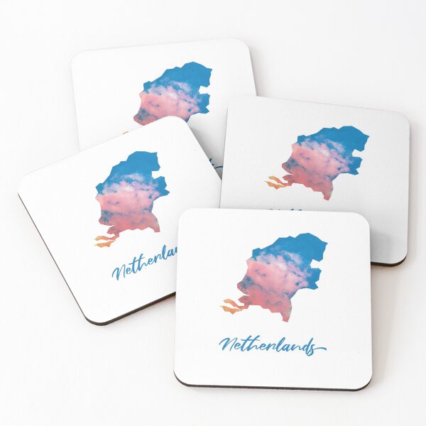 Item preview, Netherlands Map in Watercolor (Blue and Orange) designed and sold by Geometricshow.