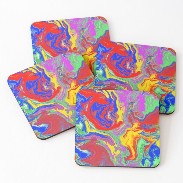 Item preview, Crazy Rainbow Acrylic Pour Painting designed and sold by abstractnudes.