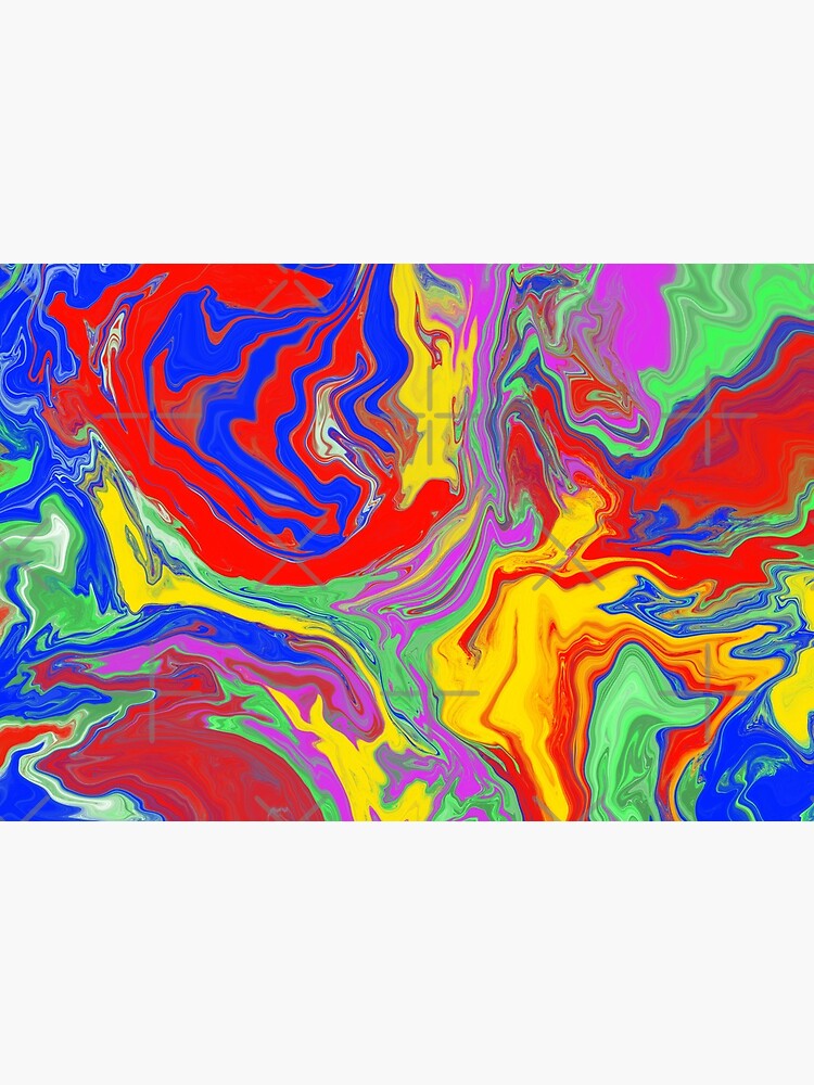 Crazy Rainbow Acrylic Pour Painting by abstractnudes