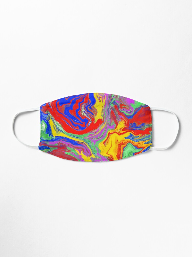 Alternate view of Crazy Rainbow Acrylic Pour Painting Mask