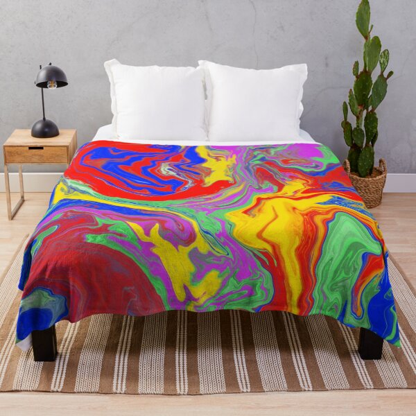 Item preview, Crazy Rainbow Acrylic Pour Painting designed and sold by abstractnudes.