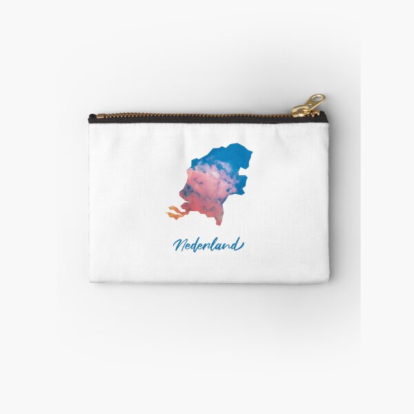 Item preview, Nederland (Netherlands) Map in Watercolor (Blue and Orange) designed and sold by Geometricshow.