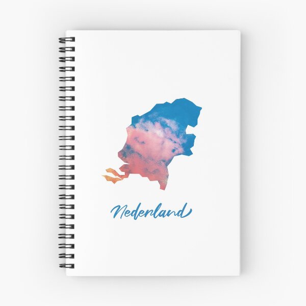 Item preview, Nederland (Netherlands) Map in Watercolor (Blue and Orange) designed and sold by Geometricshow.