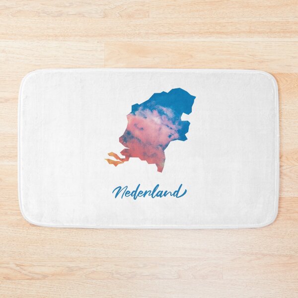 Item preview, Nederland (Netherlands) Map in Watercolor (Blue and Orange) designed and sold by Geometricshow.