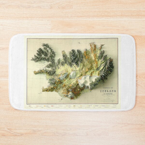 Item preview, 1901 Iceland Geologic Map 3D digitally-rendered designed and sold by ThinkAboutMaps.