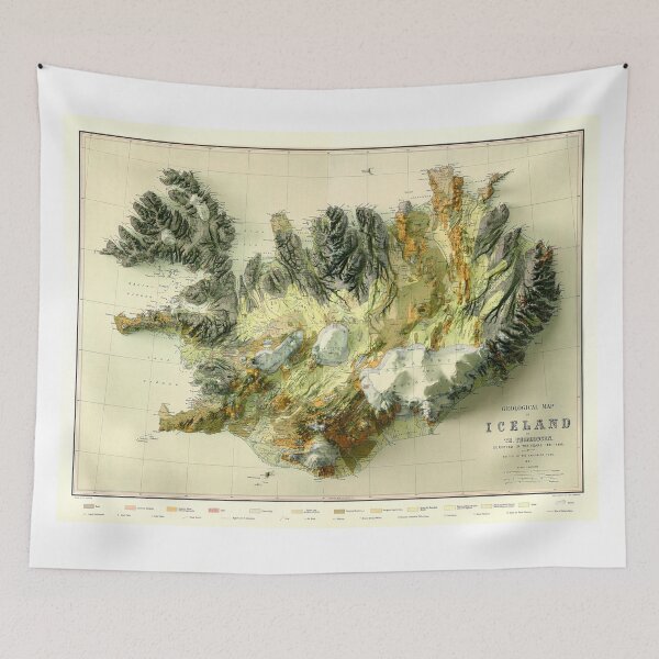 Item preview, 1901 Iceland Geologic Map 3D digitally-rendered designed and sold by ThinkAboutMaps.