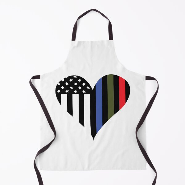 Item preview, Police, Military and Fire Heart Flag designed and sold by CM-PD.
