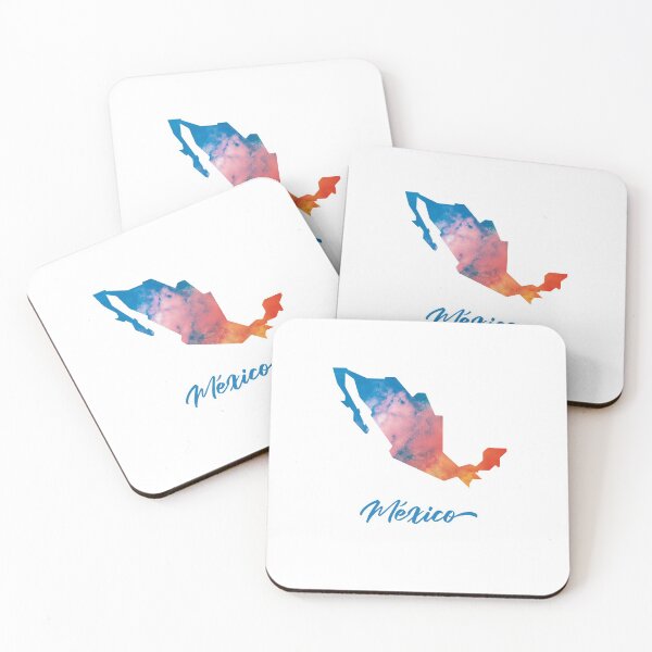 Item preview, México Map in Watercolor (Blue and Orange) designed and sold by Geometricshow.
