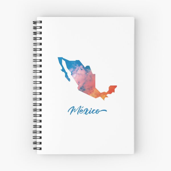Item preview, México Map in Watercolor (Blue and Orange) designed and sold by Geometricshow.