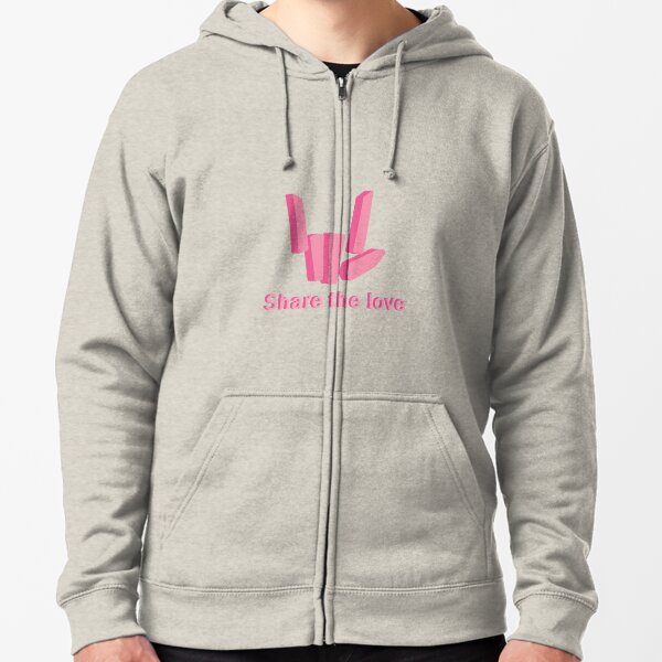 share the love pink hoodie