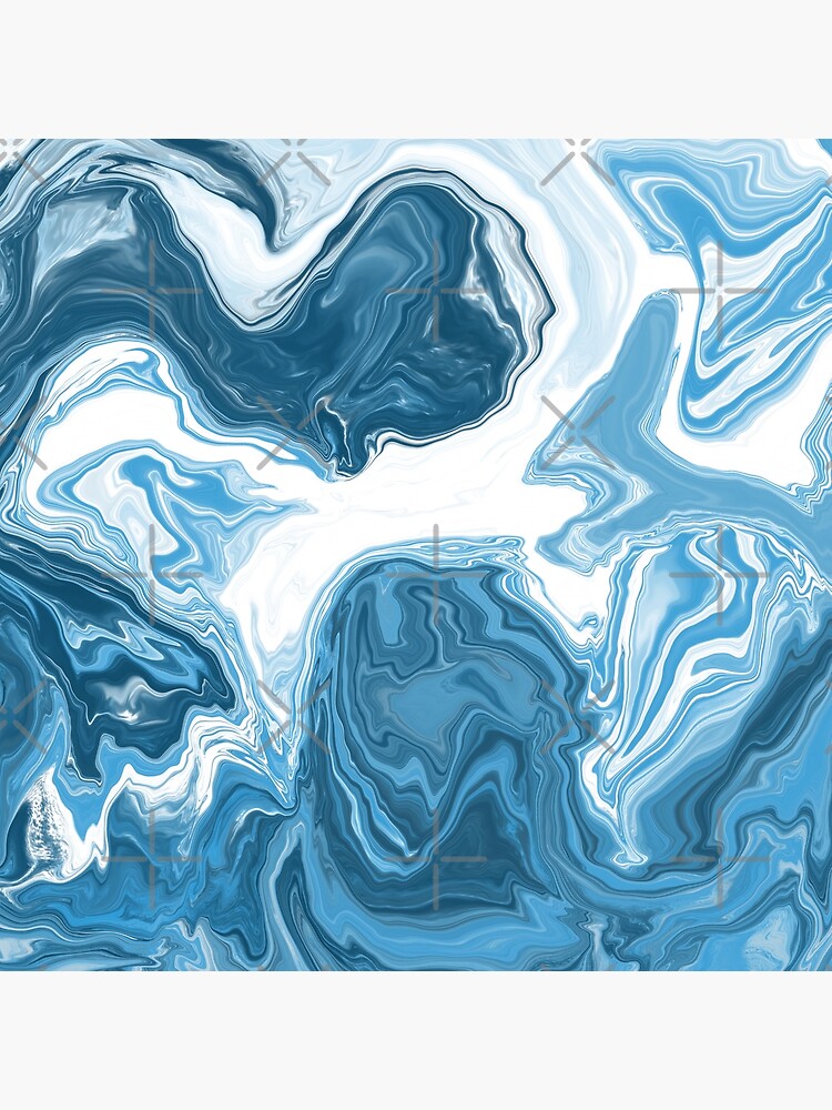 Baby Blue / Sky Blue / White Acrylic Pour Painting by abstractnudes