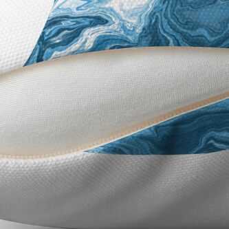 Alternate view of Baby Blue / Sky Blue / White Acrylic Pour Painting Floor Pillow