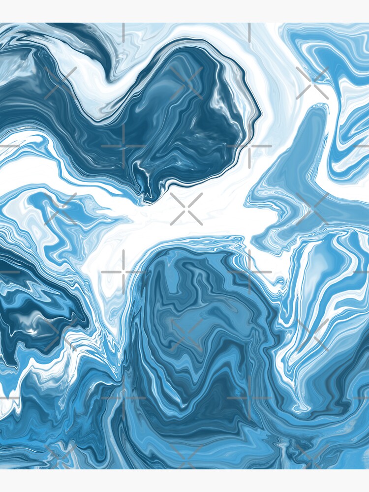 Baby Blue / Sky Blue / White Acrylic Pour Painting by abstractnudes