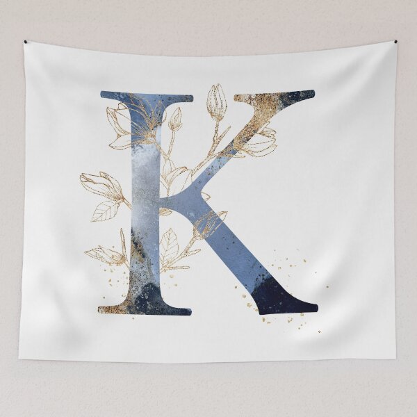 Item preview, Floral Initial Letter K, Monogram designed and sold by PinkLotusArt.