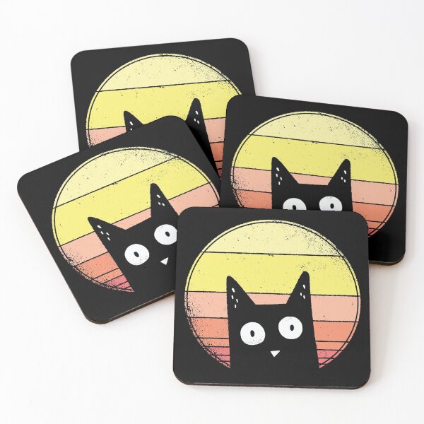 Item preview, Curious Black Cat with Retro Background designed and sold by CoolSilhouettes.