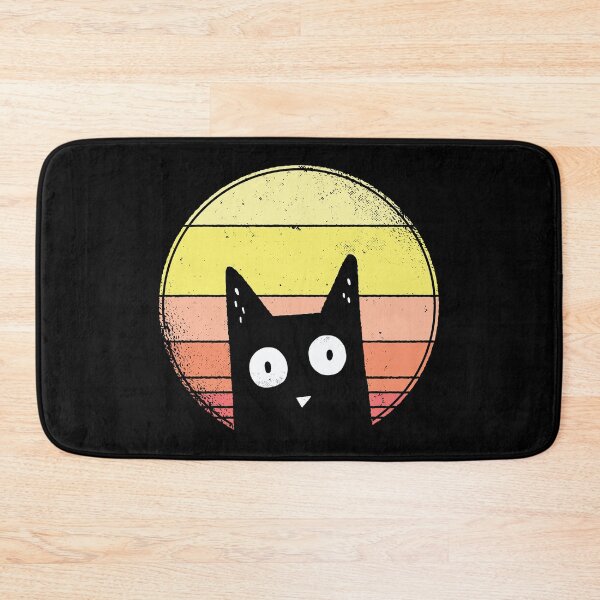 Item preview, Curious Black Cat with Retro Background designed and sold by CoolSilhouettes.
