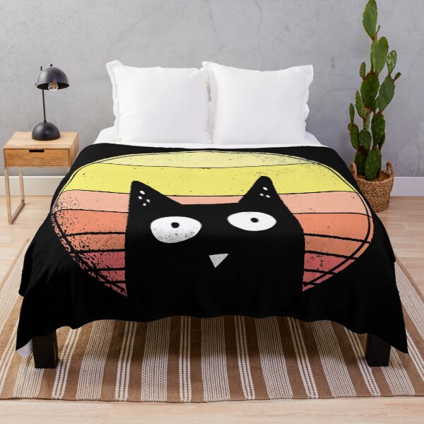 Item preview, Curious Black Cat with Retro Background designed and sold by CoolSilhouettes.