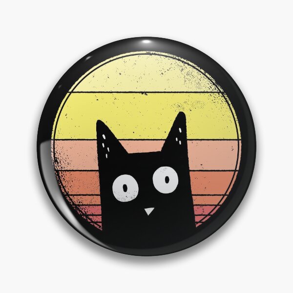 Item preview, Curious Black Cat with Retro Background designed and sold by CoolSilhouettes.