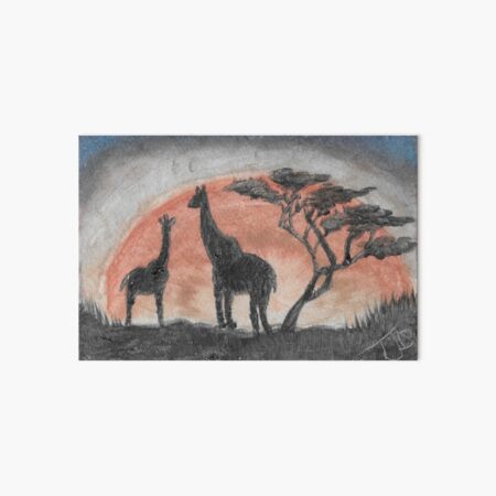SAFARI ANIMALS POSTER BRIGHT COLOUR WILD JUNGLE SUNSET PRINT ABSTRACT TREES