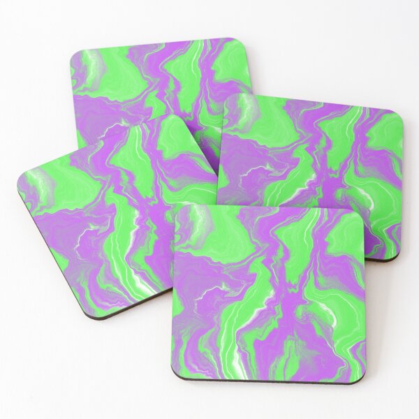 Item preview, Neon Green / Pink Acrylic Pour Painting designed and sold by abstractnudes.