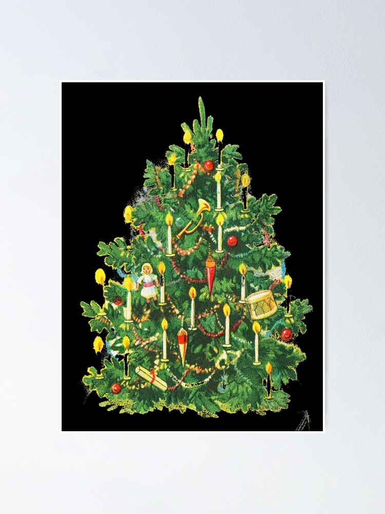 "Vintage Christmas Tree" Poster by Zachjazz Redbubble
