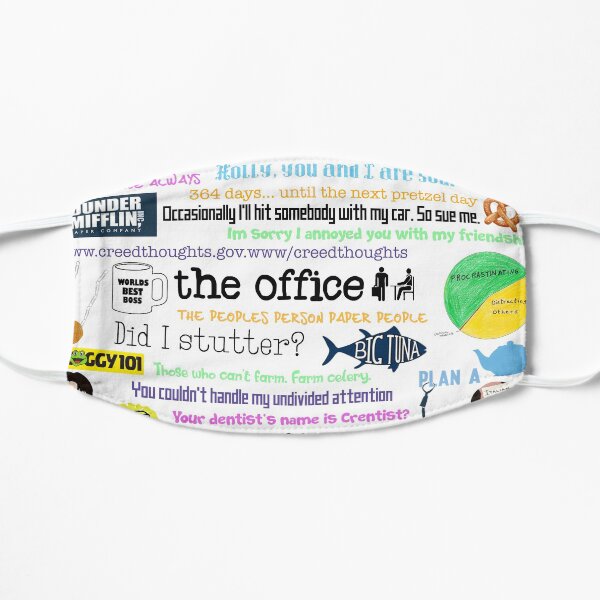 The office collage Flat Mask