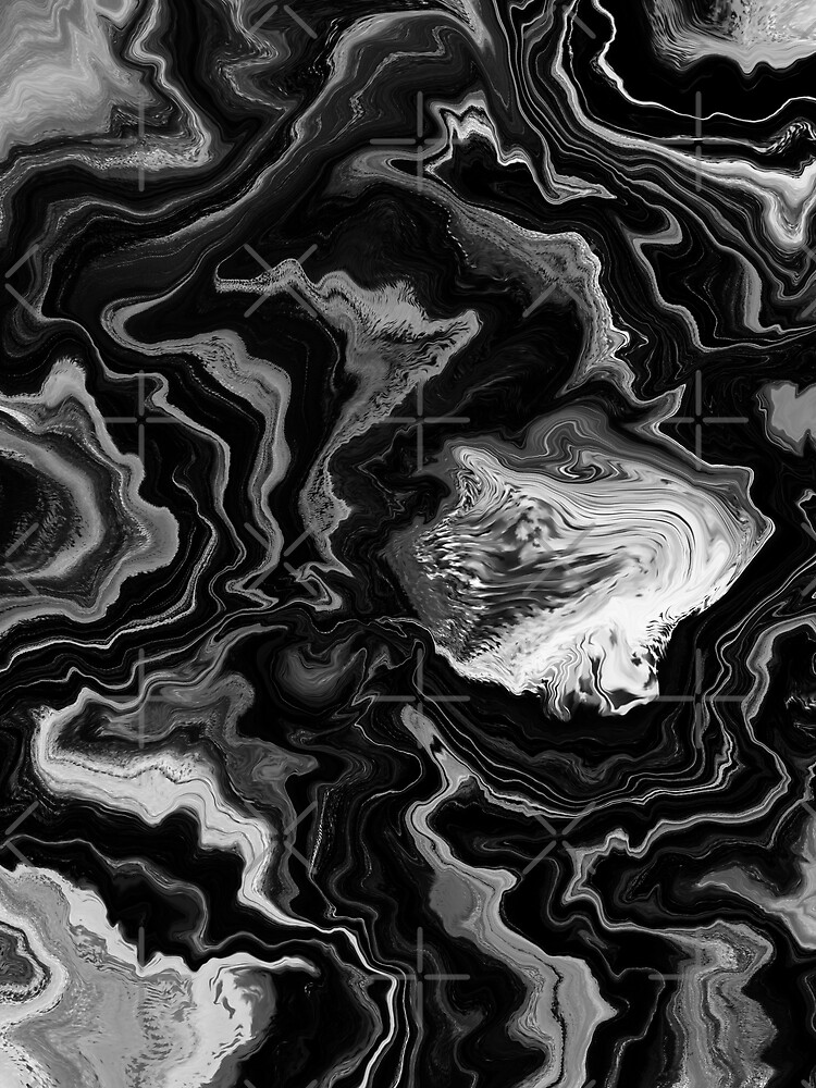 Black and White / Gray Acrylic Pour Painting by abstractnudes