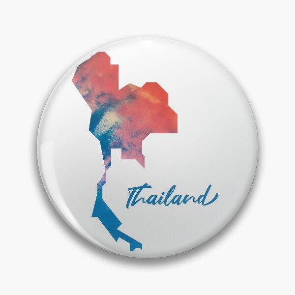 Item preview, Thailand Map in Watercolor (Blue and Orange) designed and sold by Geometricshow.