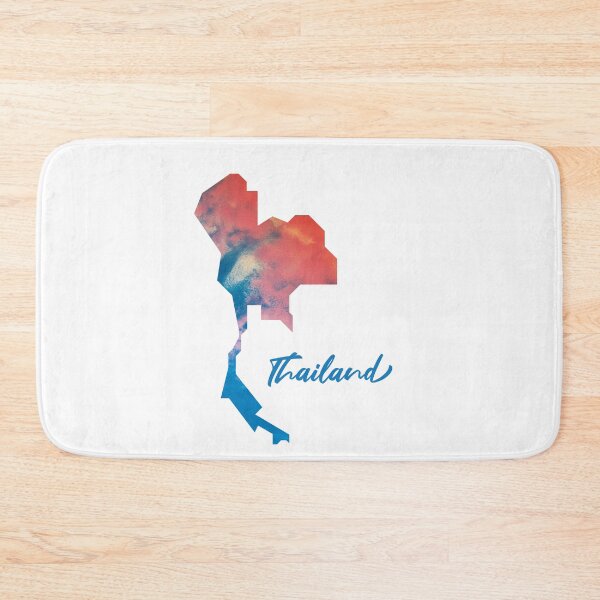 Item preview, Thailand Map in Watercolor (Blue and Orange) designed and sold by Geometricshow.