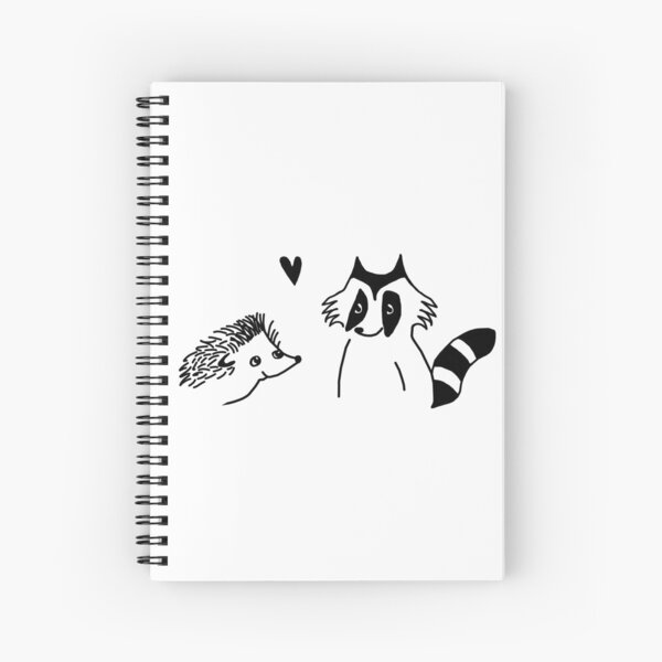 hedgehog and raccoon drawing Spiral Notebook