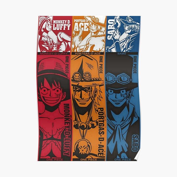 Luffy, hoof, ace Poster
