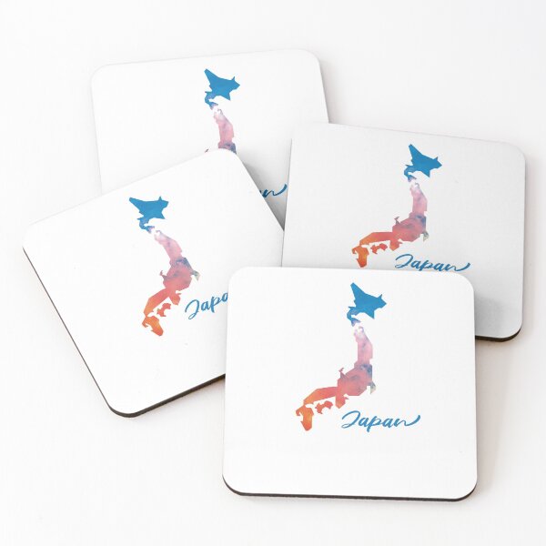 Item preview, Japan Map in Watercolor (Blue and Orange) designed and sold by Geometricshow.