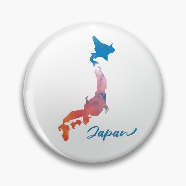Item preview, Japan Map in Watercolor (Blue and Orange) designed and sold by Geometricshow.