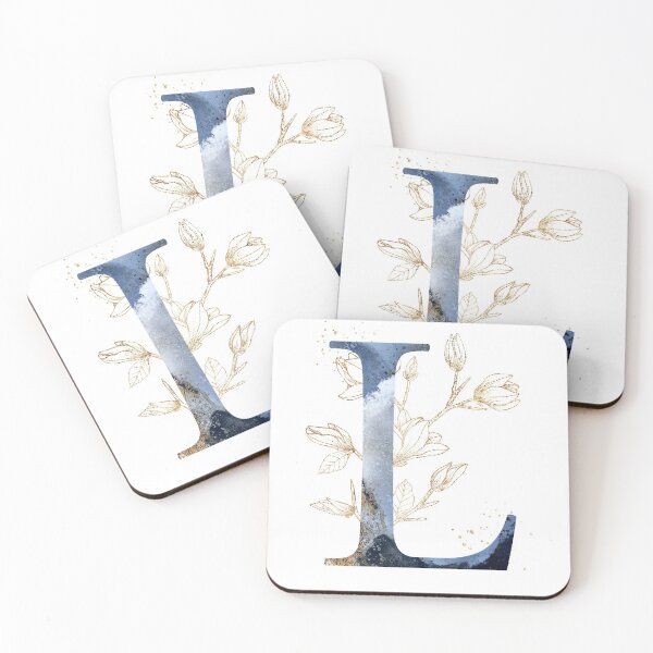 Item preview, Floral Initial Letter L, Monogram Gifts designed and sold by PinkLotusArt.