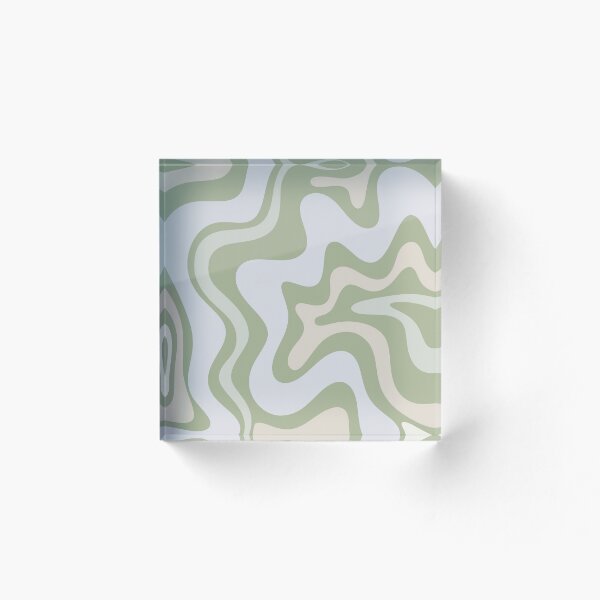 Item preview, Liquid Swirl Contemporary Abstract in Light Sage Green Grey Almond designed and sold by kierkegaard.