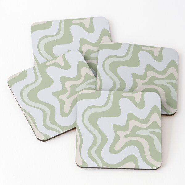 Item preview, Liquid Swirl Contemporary Abstract in Light Sage Green Grey Almond designed and sold by kierkegaard.