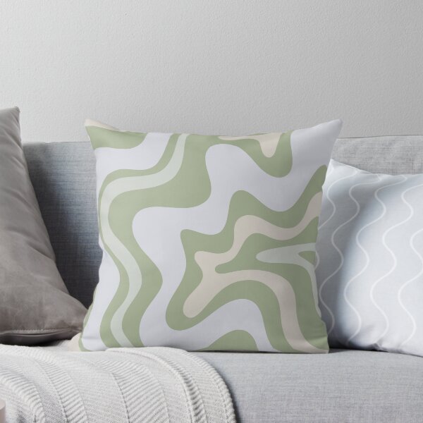 Item preview, Liquid Swirl Contemporary Abstract in Light Sage Green Grey Almond designed and sold by kierkegaard.