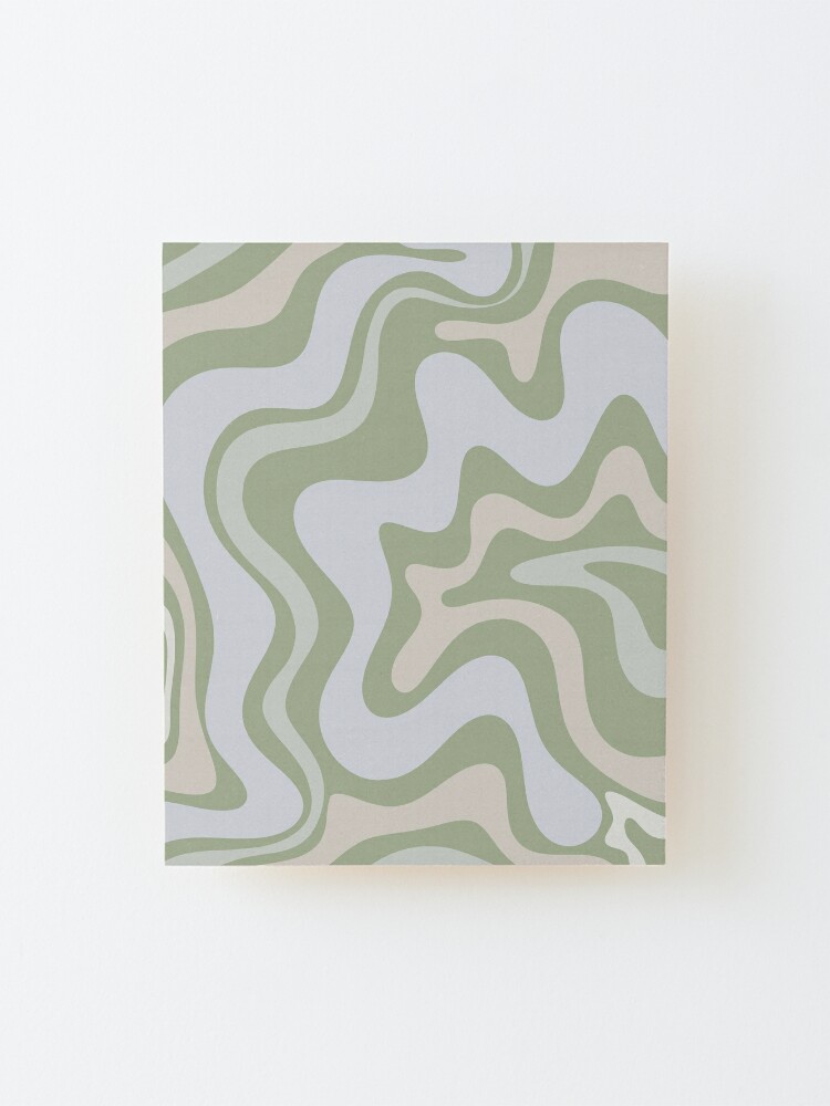 Liquid Swirl Retro Contemporary Abstract Pattern 2 in Sage Green