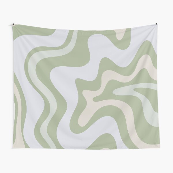 Item preview, Liquid Swirl Contemporary Abstract in Light Sage Green Grey Almond designed and sold by kierkegaard.