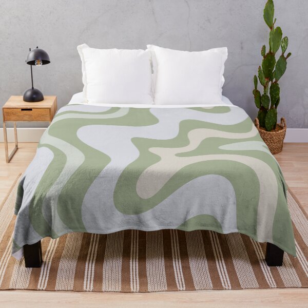 Item preview, Liquid Swirl Contemporary Abstract in Light Sage Green Grey Almond designed and sold by kierkegaard.