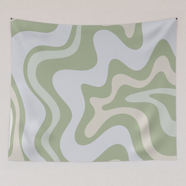 Item preview, Liquid Swirl Contemporary Abstract in Light Sage Green Grey Almond designed and sold by kierkegaard.