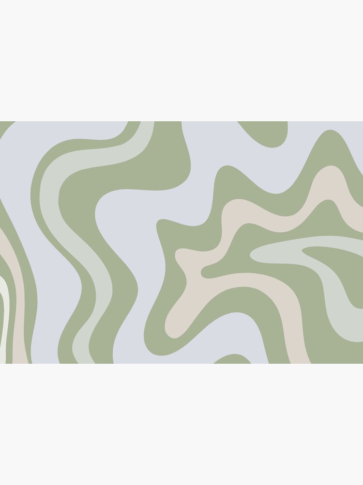 Liquid Swirl Contemporary Abstract in Light Sage Green Grey Almond by kierkegaard