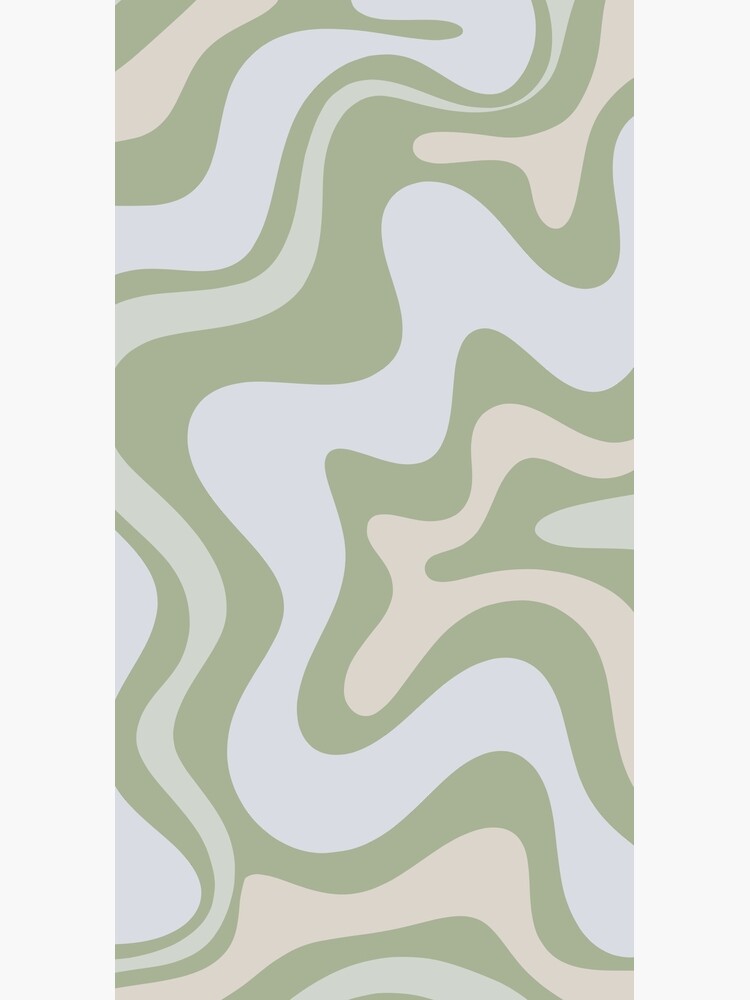 Liquid Swirl Contemporary Abstract in Light Sage Green Grey Almond by kierkegaard