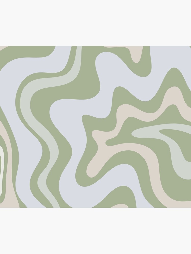 Liquid Swirl Contemporary Abstract in Light Sage Green Grey Almond by kierkegaard