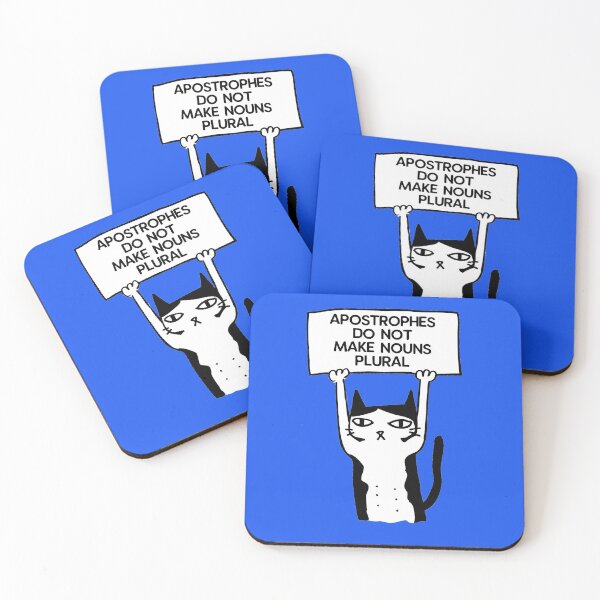 Item preview, Apostrophes do not make nouns plural cat blue designed and sold by GrammarDance.