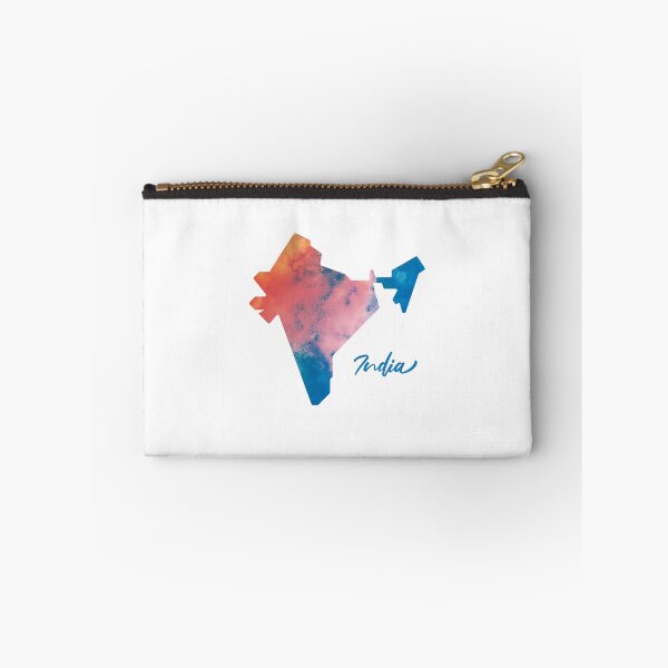 Item preview, India Map in Watercolor (Blue and Orange) designed and sold by Geometricshow.