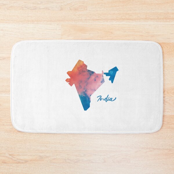 Item preview, India Map in Watercolor (Blue and Orange) designed and sold by Geometricshow.