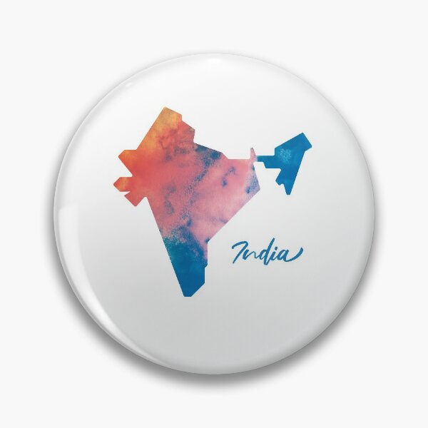 Item preview, India Map in Watercolor (Blue and Orange) designed and sold by Geometricshow.