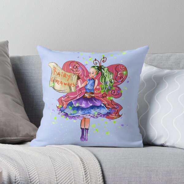 Glitty The Giveaway Fairy™ Throw Pillow